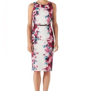 WHBM Floral Print Skirt and top set with belt.